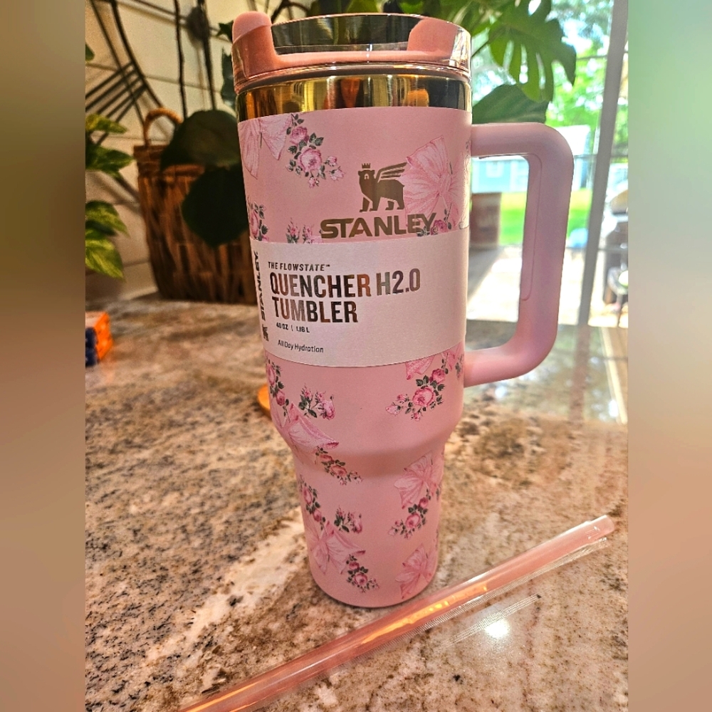 Stanley Love Shack Fancy Pink Floral Quencher Tumbler 40oz